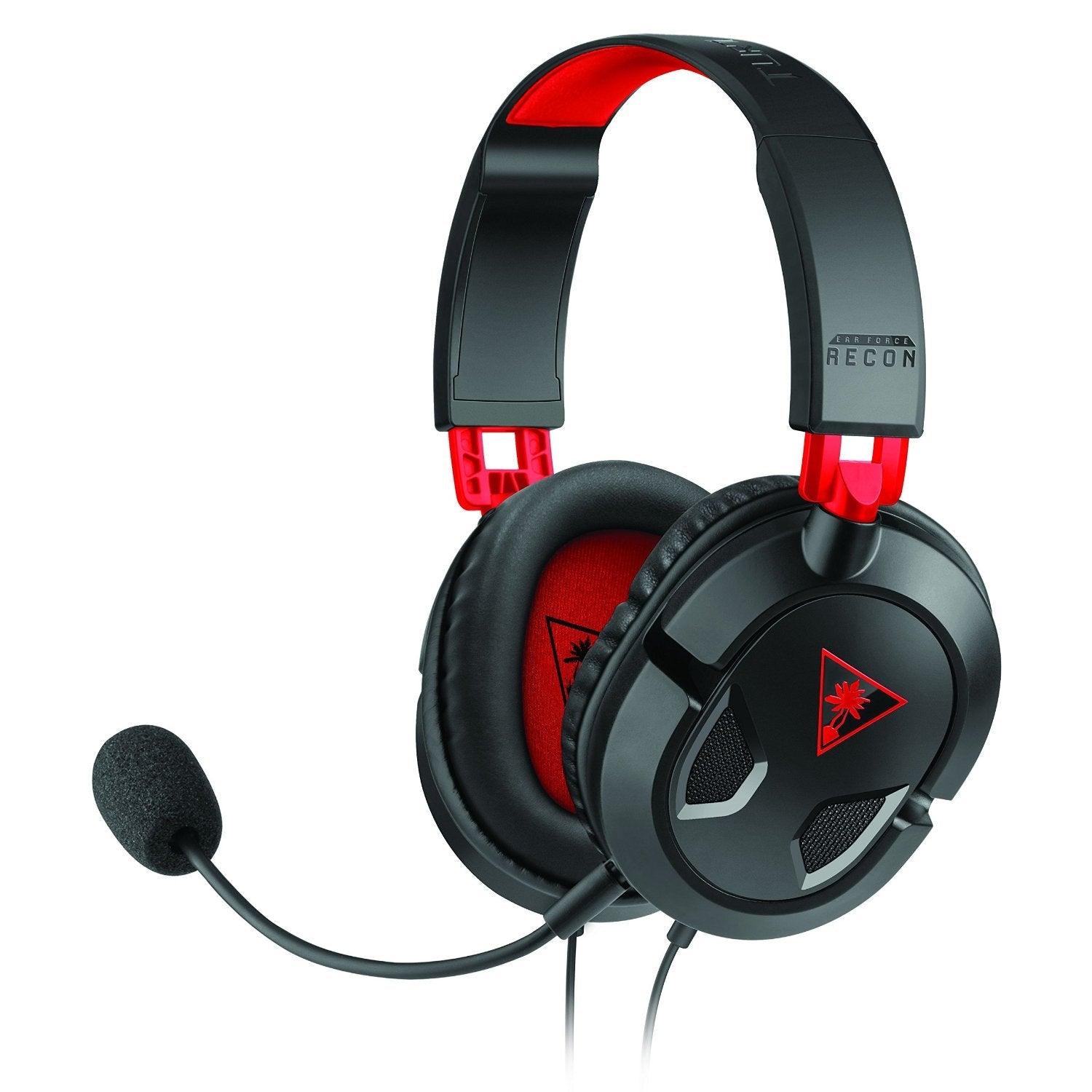 Turtle Beach Recon 50 sort og rødt kablet gaming headset med aftagelig mikrofon