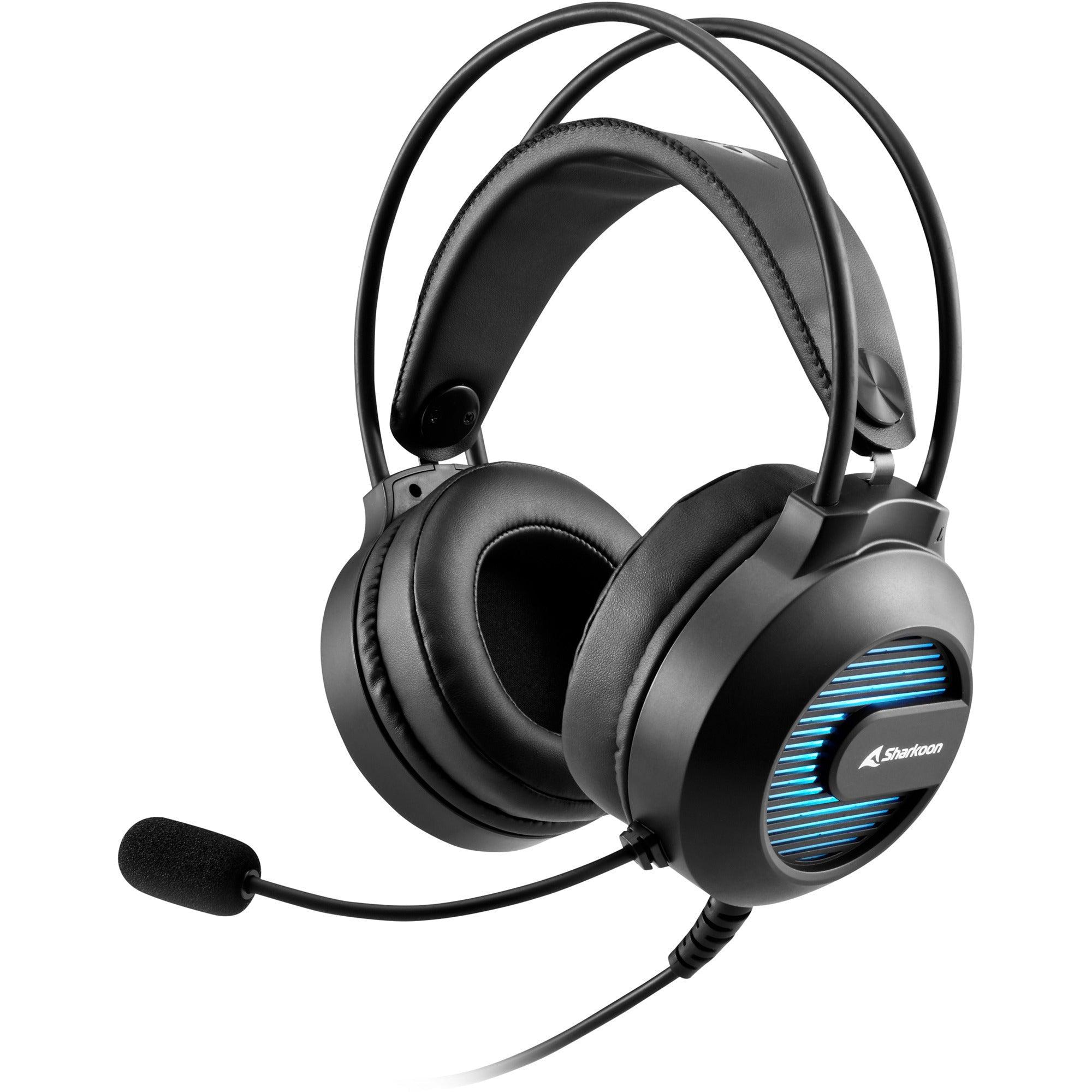 Sharkoon SGH20 sort gaming headset med bøjlemikrofon og USB-tilslutning