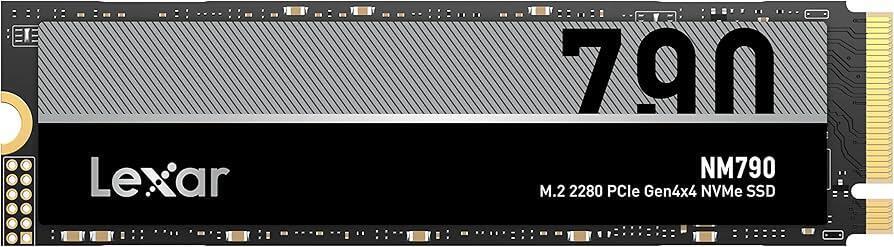 Lexar NM790 SSD 1TB M.2-disk med sort printplade og etiket